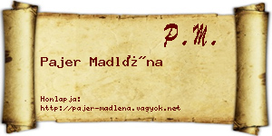 Pajer Madléna névjegykártya